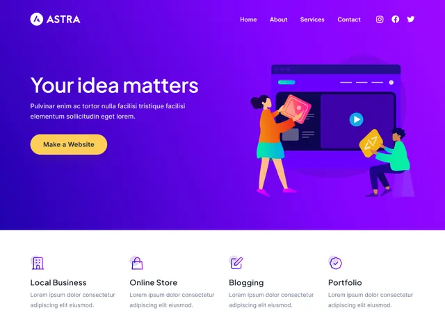 Astra 主题官方演示截图